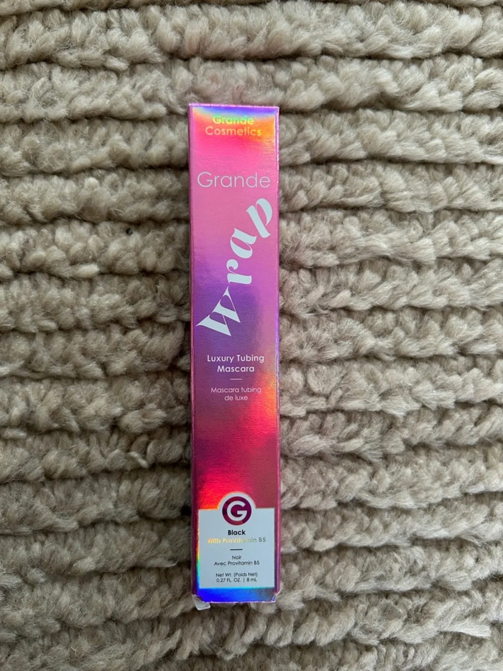 NWT Grande Cosmetics GrandeWRAP Tubing Mascara with ProVitamin B5 Black